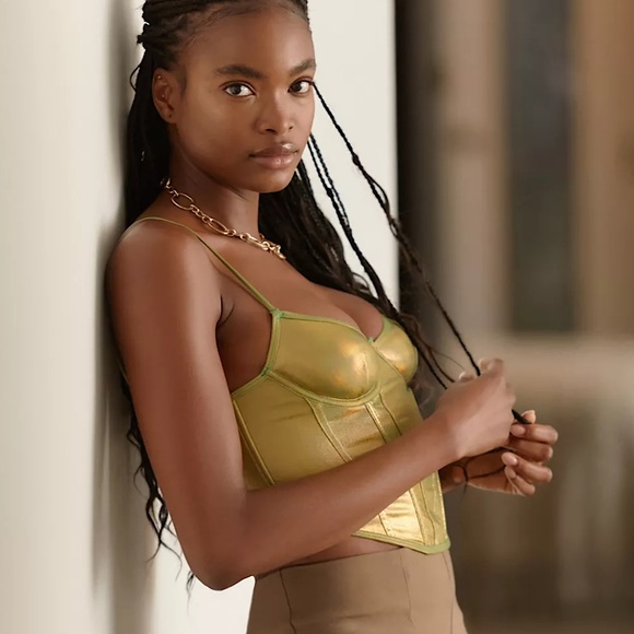 NWT UO Iridescent Crystalline Corset Top FINAL PRICE - Picture 2 of 4